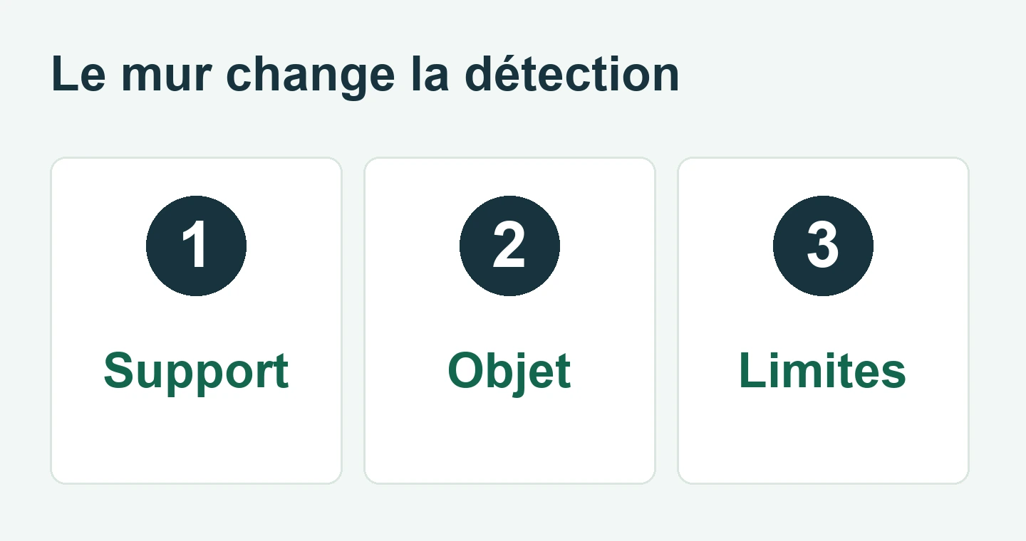 Support, objet et limites de détection