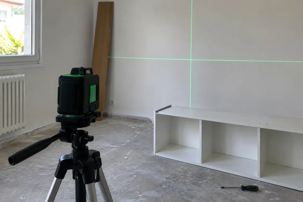 Niveau laser dans une pièce