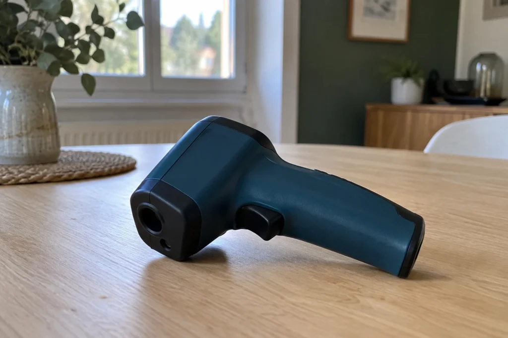 Thermomètre infrarouge posé sur table