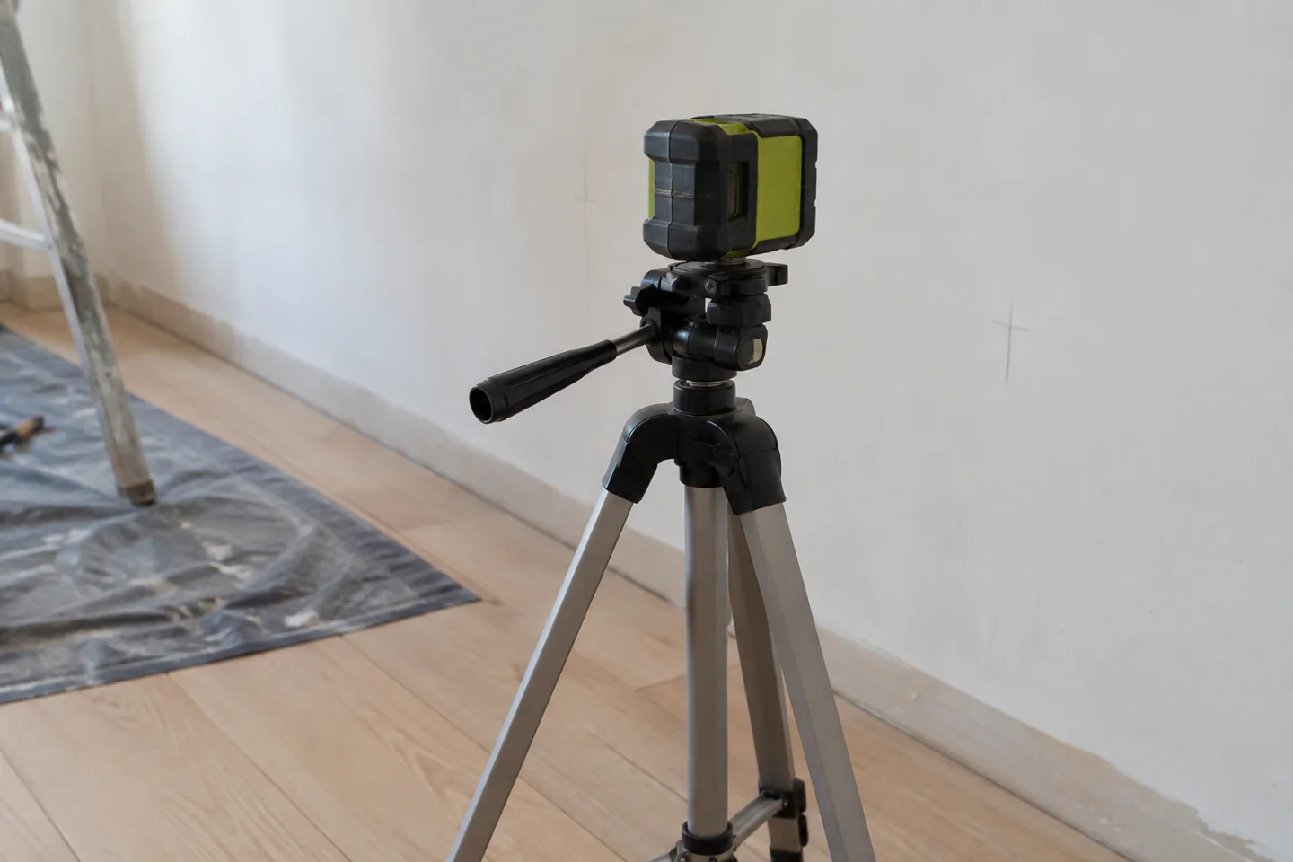 Trépied supportant un niveau laser